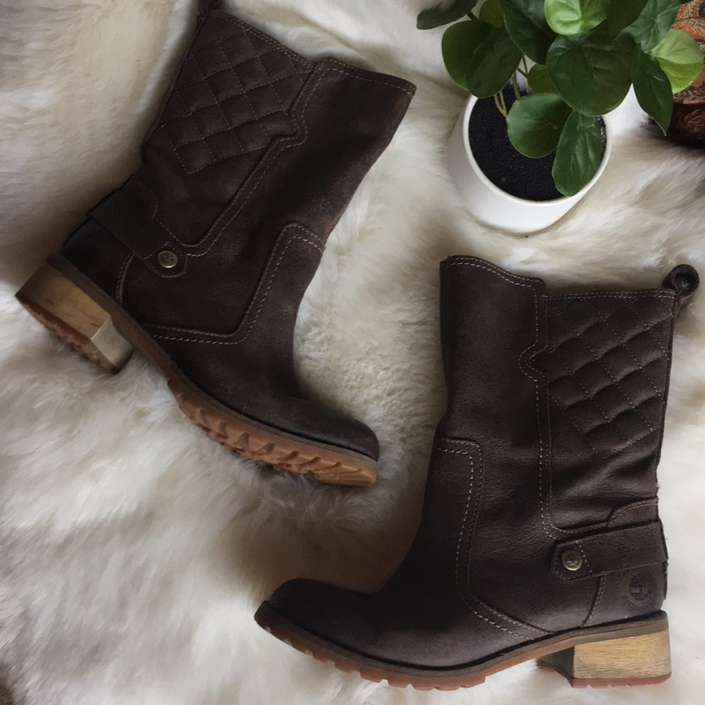 TIMBERLAND WOMEN LEATHER BOOTS SIZE 6.5 - Picture 1 of 6